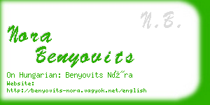 nora benyovits business card